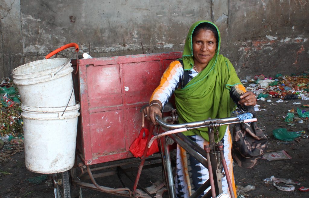 Waste Collector at Secondary Transfer Site in KCC, Khulna ©Senta Berner, 2023